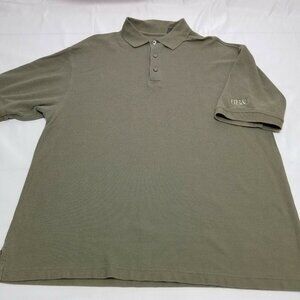 PING Men's Shirt medium Olive Regular Fit Polo Shirt Short Sleeve Wing Collar